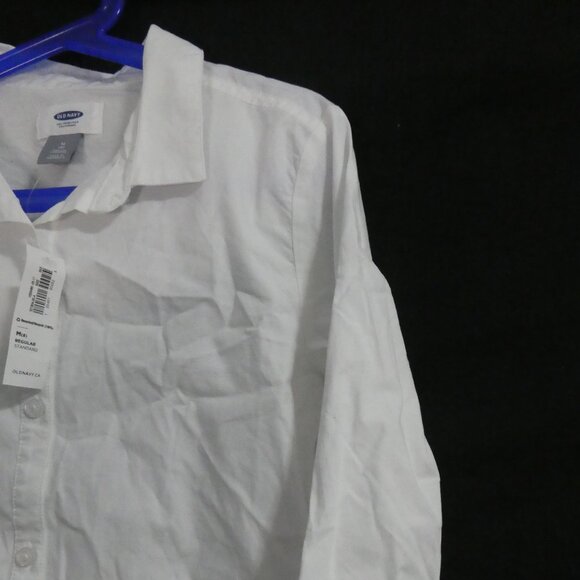 OLD NAVY | medium regular (8) | Solid White Button-Up Dress Shirt | NWT - Picture 7 of 16